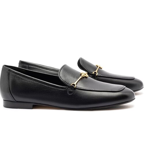 Larroudé Women's Katherine Hardware Loafer Flats Black Leather EUC 9 - Picture 4 of 12